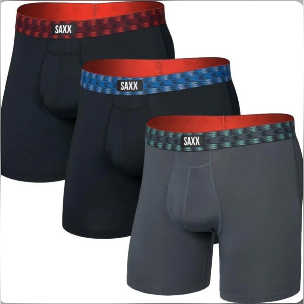 SAXX Multi-Sport Mesh Boxer Briefs Mens - 3 Pack NWOT